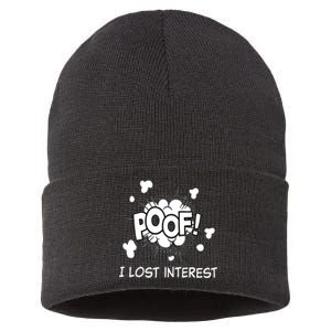 Poof I Lost Interest Funny Adhd Sarcastic Sustainable Knit Beanie