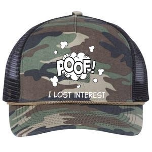 Poof I Lost Interest Funny Adhd Sarcastic Retro Rope Trucker Hat Cap