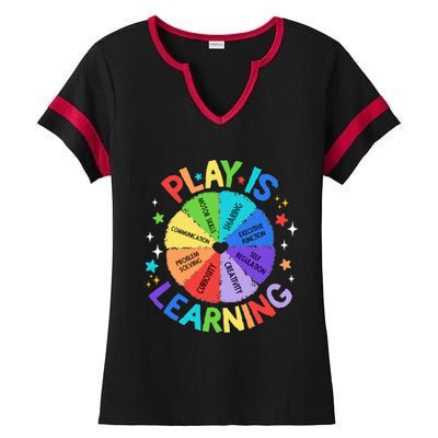 Play Is Learning Teachers Preschool Kindergartner Ladies Halftime Notch Neck Tee