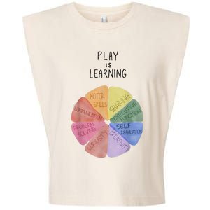 Play Is Learning Funny Teacher Garment-Dyed Women's Muscle Tee