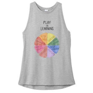 Play Is Learning Funny Teacher Ladies PosiCharge Tri-Blend Wicking Tank