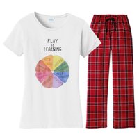 Play Is Learning Funny Teacher Women's Flannel Pajama Set