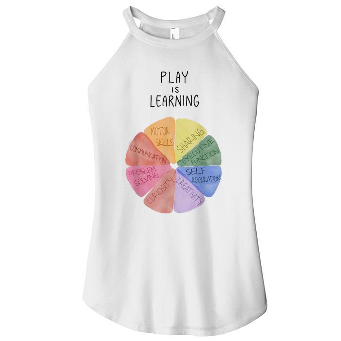 Play Is Learning Funny Teacher Women's Perfect Tri Rocker Tank