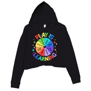 Play Is Learning Teacher Kindergarten Crop Fleece Hoodie