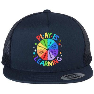 Play Is Learning Teacher Kindergarten Flat Bill Trucker Hat