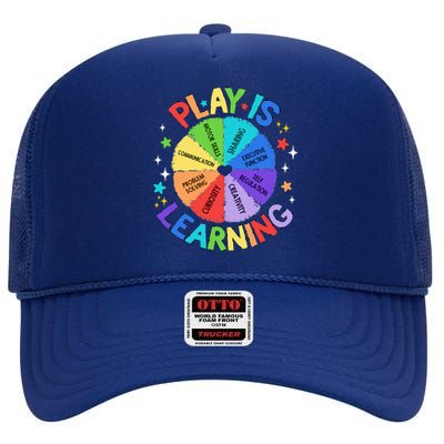 Play Is Learning Teacher Kindergarten High Crown Mesh Back Trucker Hat