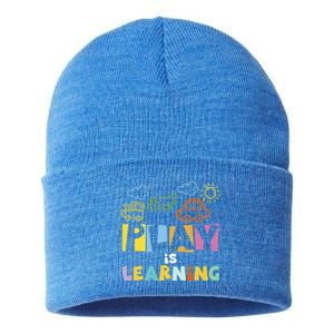 Play Is Learning Design T Designs For Teachers Preschool Gift Sustainable Knit Beanie