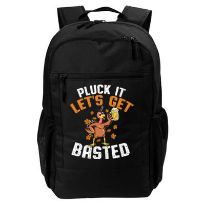 Pluck It Lets Get Basted Funny Thanksgiving Holiday Daily Commute Backpack