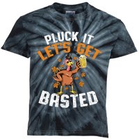 Pluck It Lets Get Basted Funny Thanksgiving Holiday Kids Tie-Dye T-Shirt