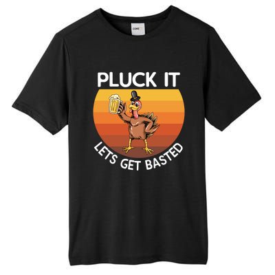 Pluck It Lets Get Basted Turkey Gift Tall Fusion ChromaSoft Performance T-Shirt