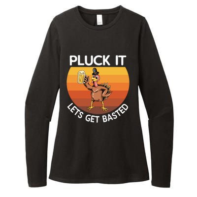 Pluck It Lets Get Basted Turkey Gift Womens CVC Long Sleeve Shirt