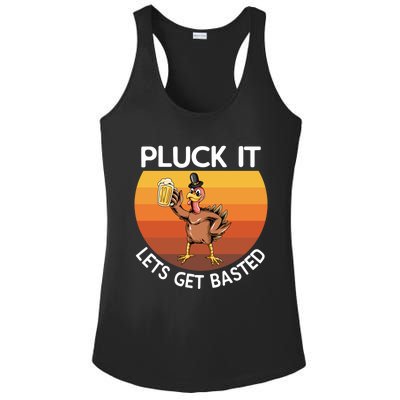 Pluck It Lets Get Basted Turkey Gift Ladies PosiCharge Competitor Racerback Tank