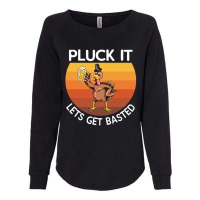 Pluck It Lets Get Basted Turkey Gift Womens California Wash Sweatshirt