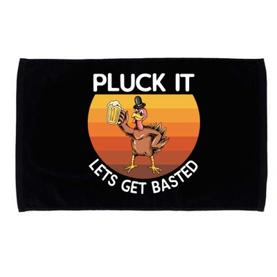 Pluck It Lets Get Basted Turkey Gift Microfiber Hand Towel