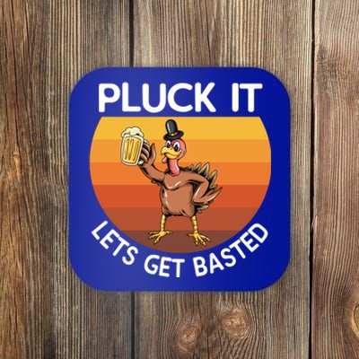 Pluck It Lets Get Basted Turkey Gift Coaster