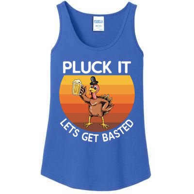 Pluck It Lets Get Basted Turkey Gift Ladies Essential Tank