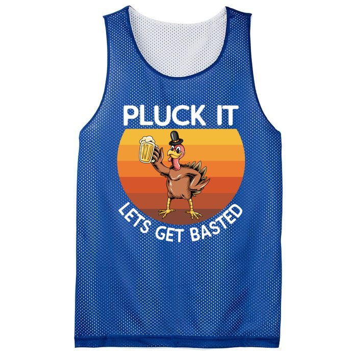 Pluck It Lets Get Basted Turkey Gift Mesh Reversible Basketball Jersey Tank