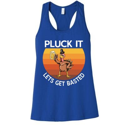 Pluck It Lets Get Basted Turkey Gift Women's Racerback Tank