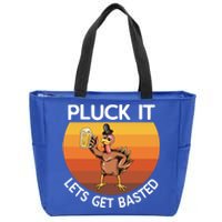 Pluck It Lets Get Basted Turkey Gift Zip Tote Bag