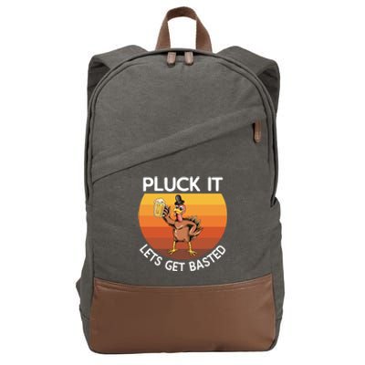 Pluck It Lets Get Basted Turkey Gift Cotton Canvas Backpack