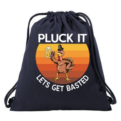 Pluck It Lets Get Basted Turkey Gift Drawstring Bag