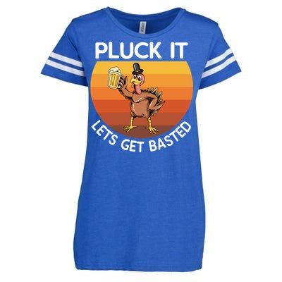 Pluck It Lets Get Basted Turkey Gift Enza Ladies Jersey Football T-Shirt