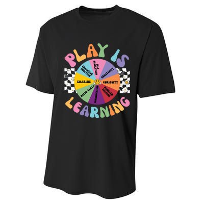 Play Is Learning Preschool Teacher Play Based Learning Performance Sprint T-Shirt