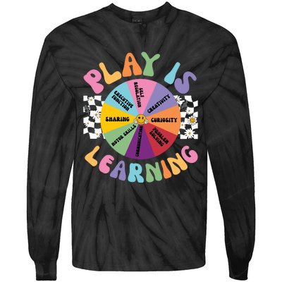 Play Is Learning Preschool Teacher Play Based Learning Tie-Dye Long Sleeve Shirt