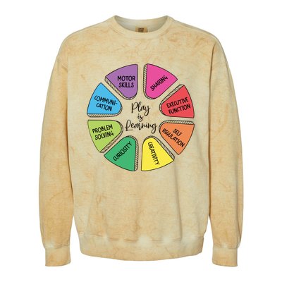 Play Is Learning Teacher Appreciation Colorblast Crewneck Sweatshirt