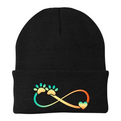 Pawprints Infinite Love Heart Infinity Symbol Vintage Retro Funny Gift Beanie