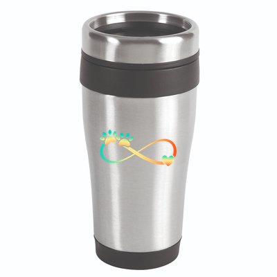 Pawprints Infinite Love Heart Infinity Symbol Vintage Retro Funny Gift 16oz Travel Tumbler
