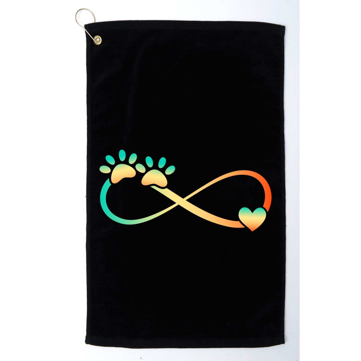 Pawprints Infinite Love Heart Infinity Symbol Vintage Retro Funny Gift Golf Towel