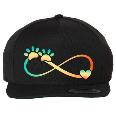 Pawprints Infinite Love Heart Infinity Symbol Vintage Retro Funny Gift Wool Snapback Cap