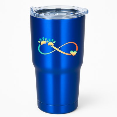 Pawprints Infinite Love Heart Infinity Symbol Vintage Retro Funny Gift Tumbler