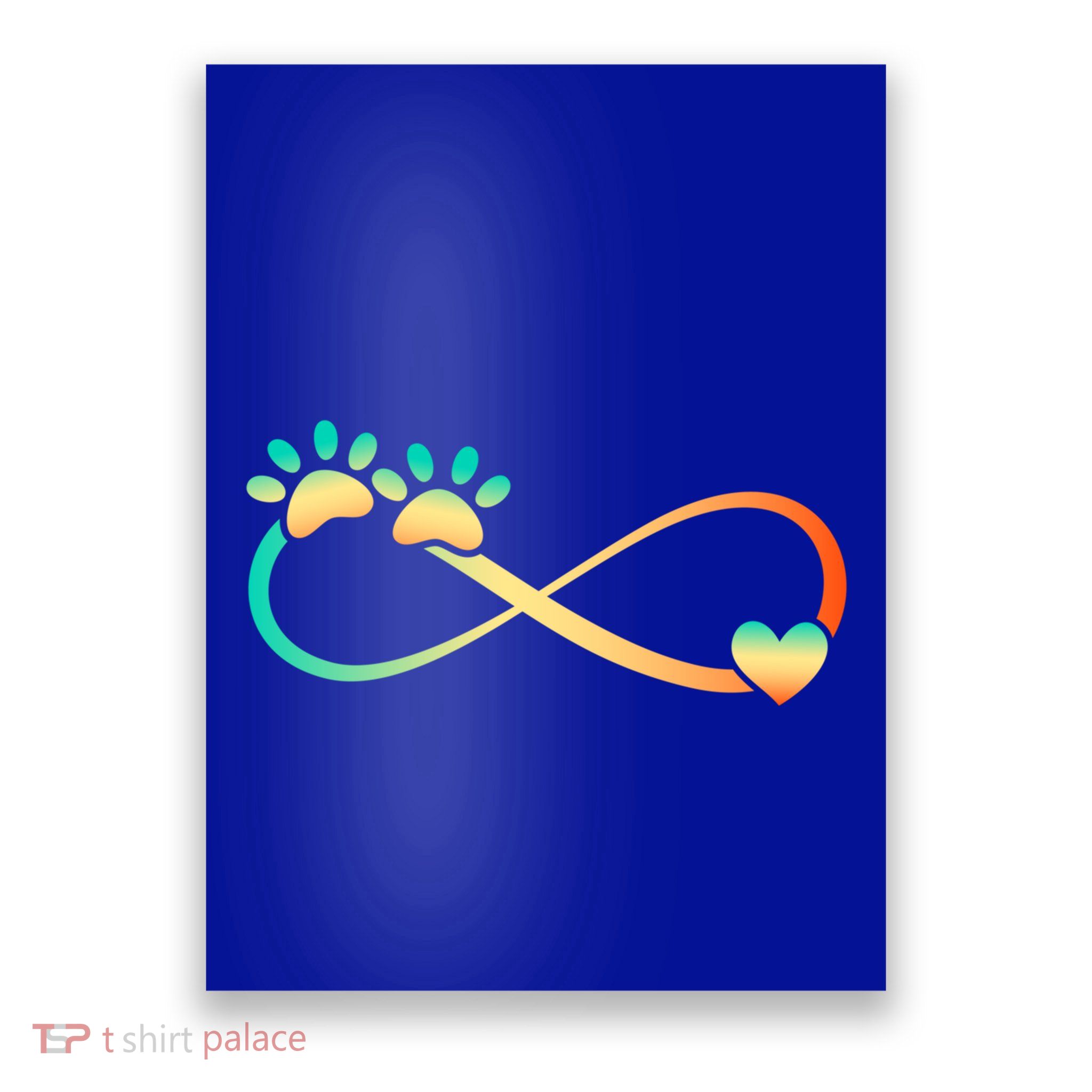 Pawprints Infinite Love Heart Infinity Symbol Vintage Retro Funny Gift Poster
