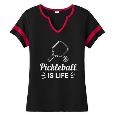 Pickleball Is Life Dink Enthusiast Gift. Ladies Halftime Notch Neck Tee