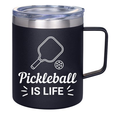 Pickleball Is Life Dink Enthusiast Gift. 12oz Stainless Steel Coffee Mug