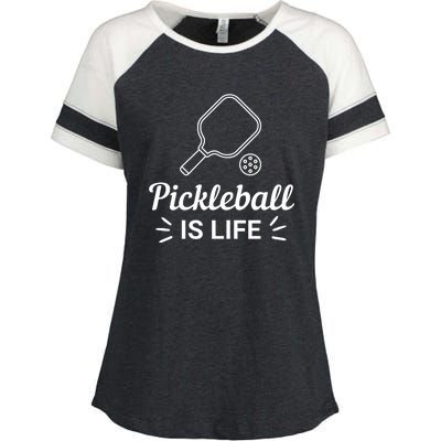 Pickleball Is Life Dink Enthusiast Gift. Enza Ladies Jersey Colorblock Tee