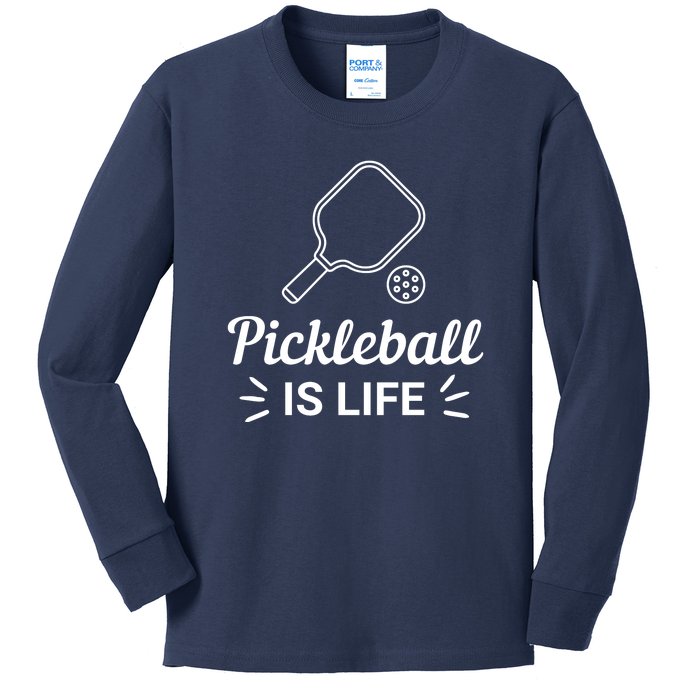 Pickleball Is Life Dink Enthusiast Gift. Kids Long Sleeve Shirt