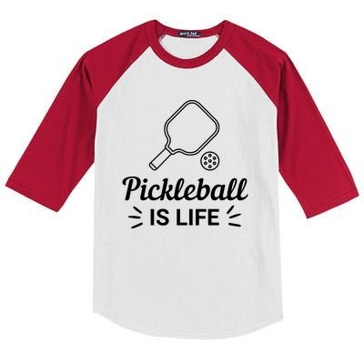 Pickleball Is Life Dink Enthusiast Gift. Kids Colorblock Raglan Jersey