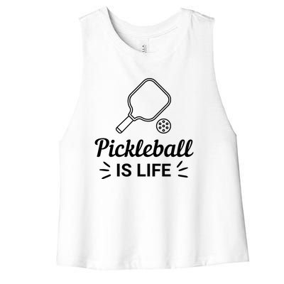 Pickleball Is Life Dink Enthusiast Gift. Women's Racerback Cropped Tank