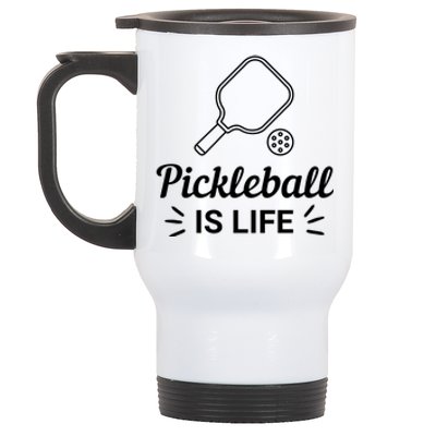 Pickleball Is Life Dink Enthusiast Gift. Stainless Steel Travel Mug