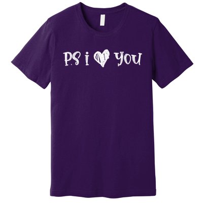 Ps I Love You Day Vintage I Heart You Purple Premium T-Shirt