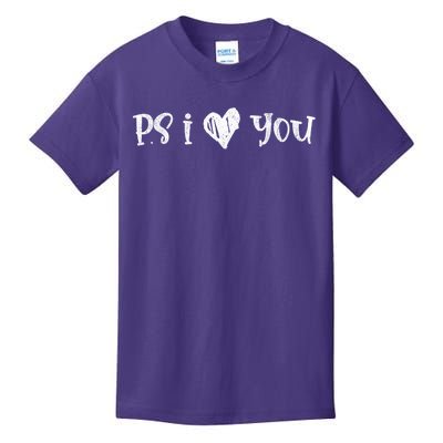 Ps I Love You Day Vintage I Heart You Purple Kids T-Shirt