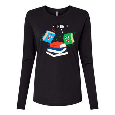 Pile On Books Womens Cotton Relaxed Long Sleeve T-Shirt