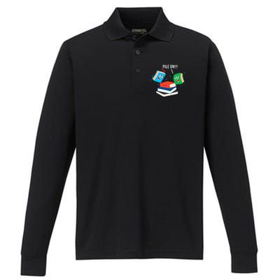 Pile On Books Performance Long Sleeve Polo