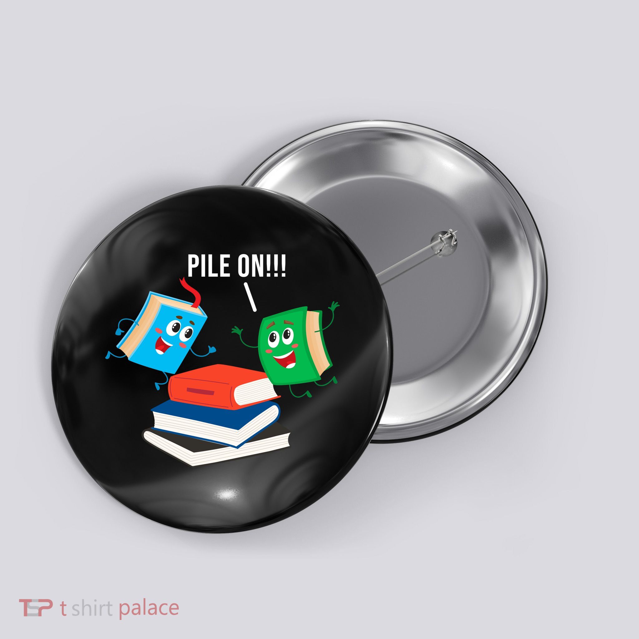 Pile On Books Button