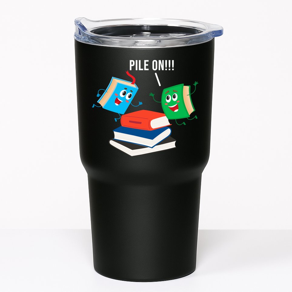 Pile On Books Tumbler