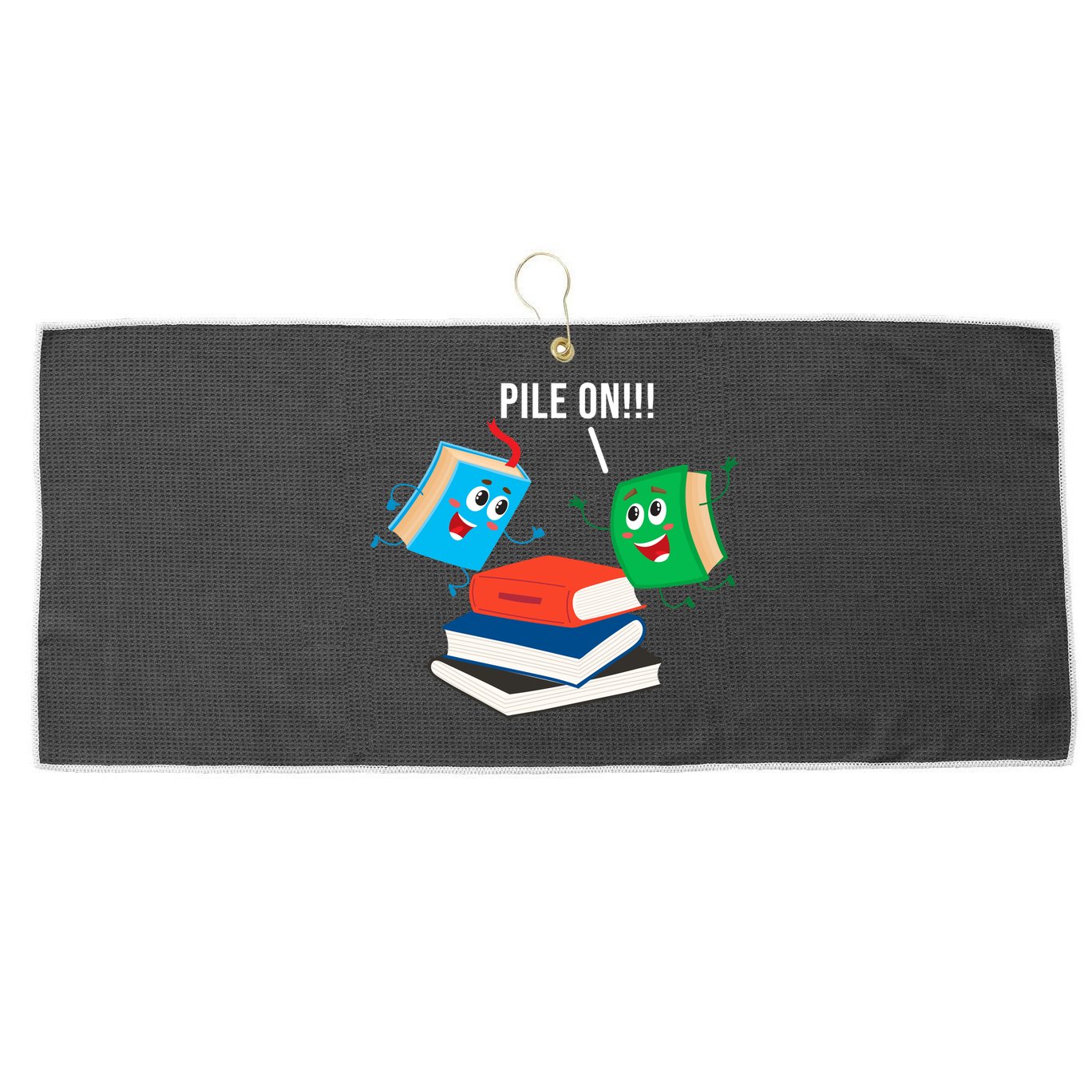 Pile On Books Large Microfiber Waffle Golf Towel
