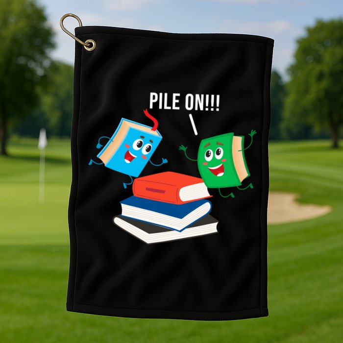 Pile On Books Golf Towel